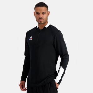 Black Men's Le Coq Sportif Training Sweatshirts | SNUFM-3598 | Australia
