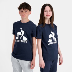 Blue Kids' Le Coq Sportif Essentiels T-Shirts | IKZBW-9658 | Australia