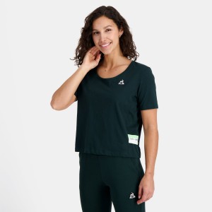 Green Women's Le Coq Sportif Saison T-Shirts | CSKHU-4201 | Australia